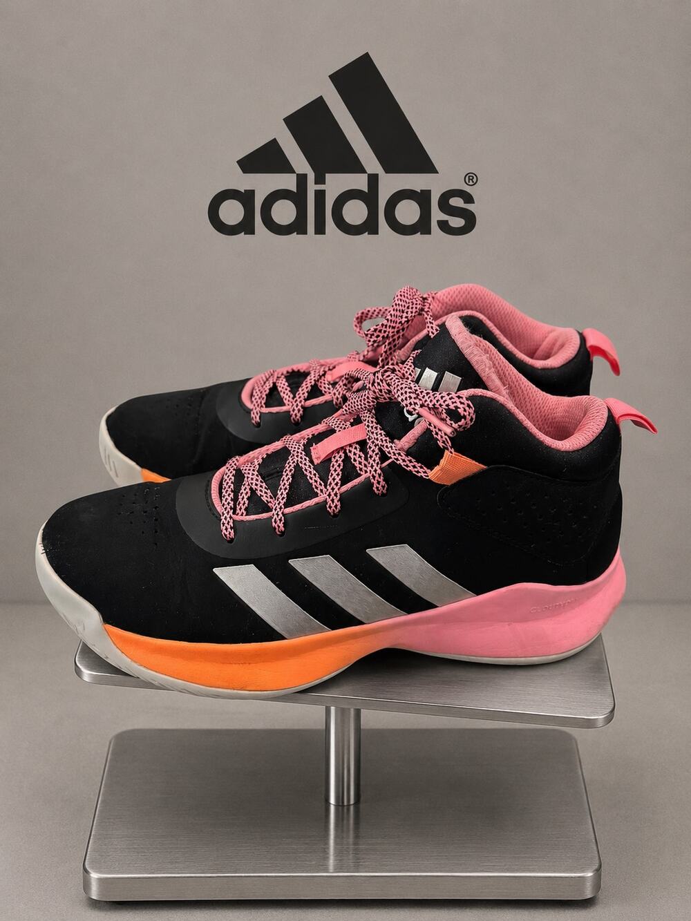 adidas Cross Em Up 5 K Wide Basketball Shoes Girls 6 Black Pink GX4793